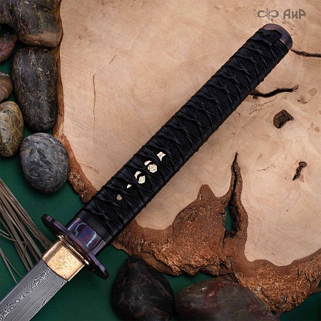 Катана Большая волна ручной работы № 39205 - от мастеров Златоуста