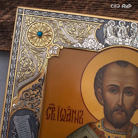 Икона в окладе Святитель Иоанн Златоуст (ручная работа) № 39327 - мастера Златоуста