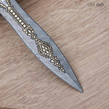 Авторский нож "Сигара COHIBA" из дамасской стали ZDI-1016 (стабилизированный ореховый кап) - мастера Златоуста