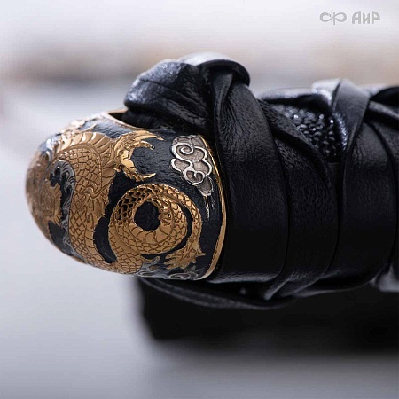  Авторская катана Золотой дракон № 39201 - от мастеров Златоуста