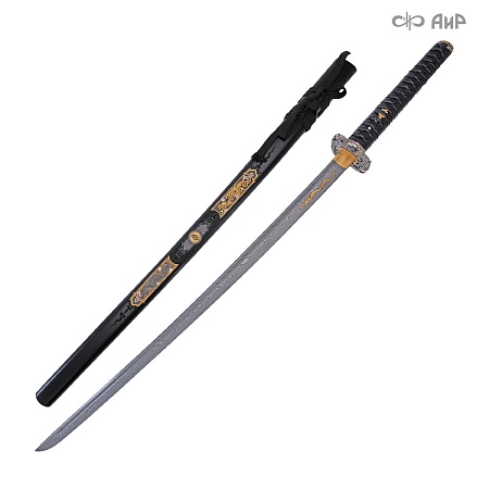 Авторская катана Золотой дракон № 39201 - от мастеров Златоуста