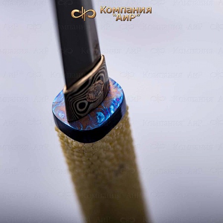 Авторский айкути (ZDI-1016, кожа ската белая, граб, фути и касира ZlaTi, хабаки мокуме гане) - мастера Златоуста