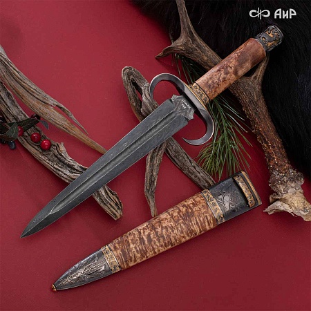  Авторский охотничий кинжал Русский лес № 39185 - мастера Златоуста