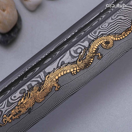  Авторская катана Золотой дракон № 39201 - от мастеров Златоуста