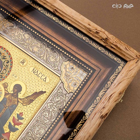 Икона Божией Матери Всецарица (Пантанасса) в окладе и киоте (ручная работа) № 39149 - мастера Златоуста