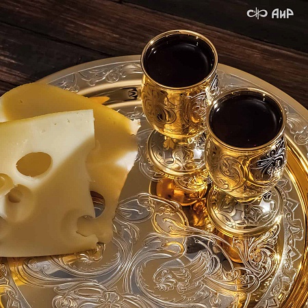 Коньячный набор Теплая компания ручной работы № 1903 - мастера Златоуста
