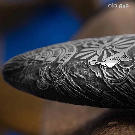 Нож Финка-2 Авиатор ручной работы (в серебре) № 39251 - мастера Златоуста