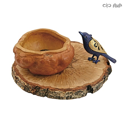  Авторская композиция "Синяя птица с гнездом" № 36194 - мастера Златоуста