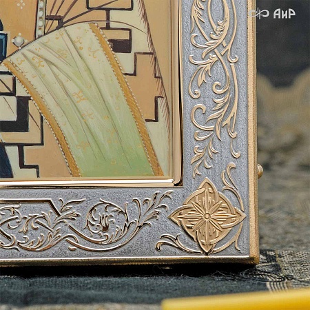 Икона в окладе Святой Спиридон Тримифунтский (ручная работа) № 37832 - мастера Златоуста
