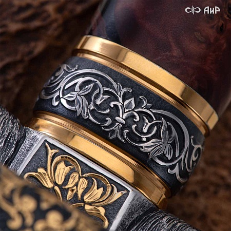  Гарнитур охотничий Великаны леса, с хиршфангером № 39207 - мастера Златоуста