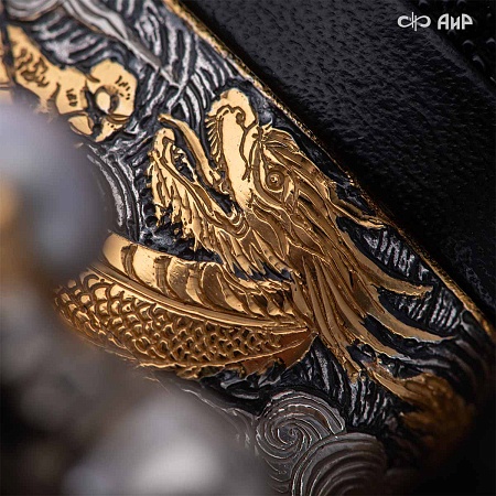  Вакидзаси Золотой дракон ручной работы № 39252 - от мастеров Златоуста