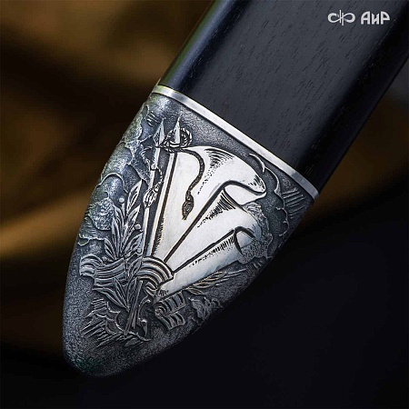 Нож Финка-2 Пилот ручной работы (в серебре) № 38394 - мастера Златоуста