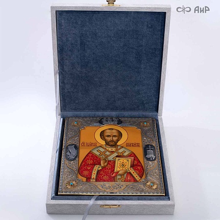 Икона в окладе Святитель Иоанн Златоуст (ручная работа) № 39327 - мастера Златоуста