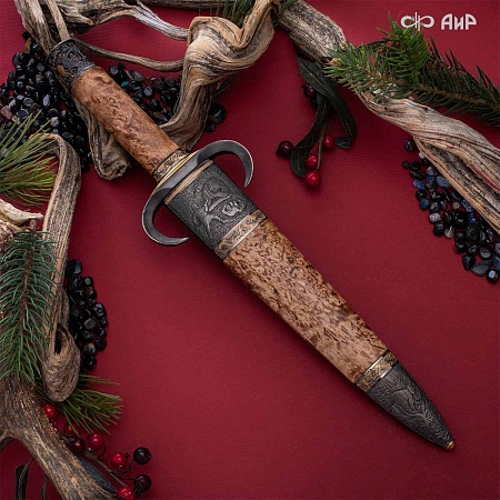 Авторский охотничий кинжал Русский лес № 39184 - мастера Златоуста  Авторский охотничий кинжал Русский лес № 39184 - мастера Златоуста
