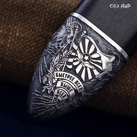 Нож Финка-2 Авиатор ручной работы (в серебре) № 39251 - мастера Златоуста