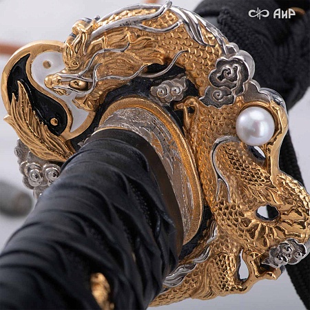  Авторская катана Золотой дракон № 39201 - от мастеров Златоуста