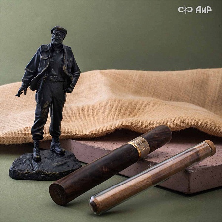  Авторский нож Сигара COHIBA из дамасской стали ZDI-1016 (ореховый кап) - мастера Златоуста