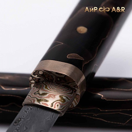 Авторский айкути (ZDI-1016, композит с бронзой, фути и хабаки мокуме гане) - мастера Златоуста