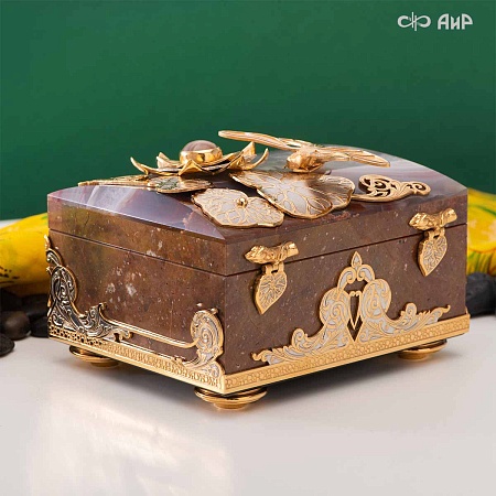  Авторская шкатулка Стрекоза и лотос № 39044 - мастера Златоуста
