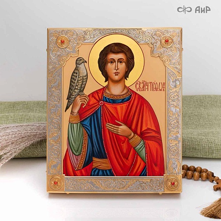  Икона в окладе Святой Мученик Трифон (ручная работа) № 39140 - мастера Златоуста