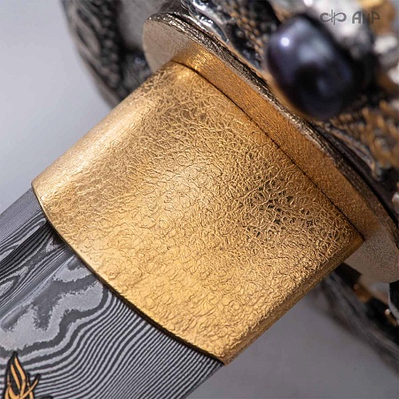  Авторская катана Золотой дракон № 39201 - от мастеров Златоуста