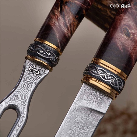  Гарнитур охотничий Великаны леса, с хиршфангером № 39207 - мастера Златоуста