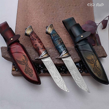  Авторский нож Чернокрылый павлин, авторские ножны № 39239 - мастера Златоуста
