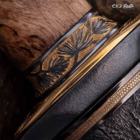 Авторский охотничий кинжал Русский лес № 39184 - мастера Златоуста  Авторский охотничий кинжал Русский лес № 39184 - мастера Златоуста