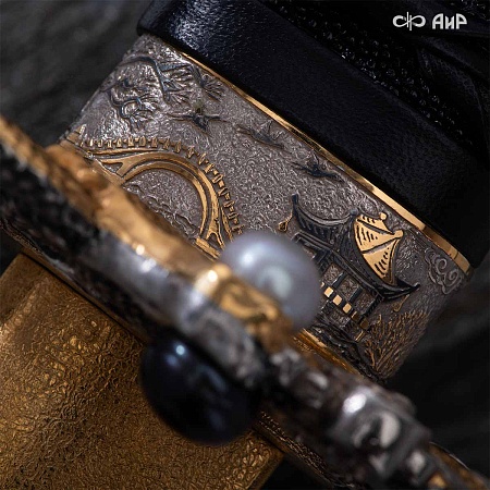  Авторская катана Золотой дракон № 39201 - от мастеров Златоуста