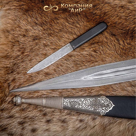 Кинжал "Кавказский" с малым ножом (ручная работа) № 35902 - от мастеров Златоуста