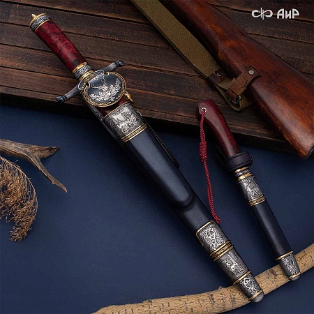  Гарнитур охотничий Царская охота № 39191 - мастера Златоуста