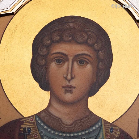  Икона в окладе Святой великомученик Георгий Победоносец (ручная работа) № 39177 - мастера Златоуста