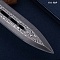  Авторский нож Сигара из дамасской стали ZDI-1016 (ореховый кап, золото, черный никель) - мастера Златоуста