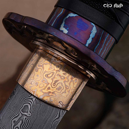 Катана Большая волна ручной работы № 39205 - от мастеров Златоуста