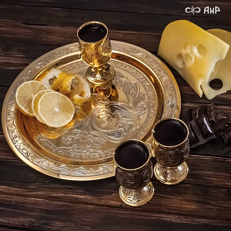 Коньячный набор Теплая компания ручной работы № 1903 - мастера Златоуста