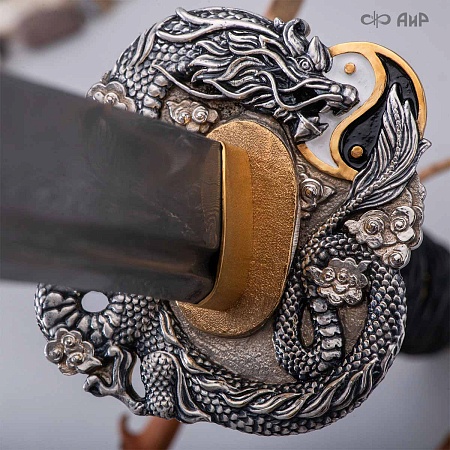  Авторская катана Золотой дракон № 39201 - от мастеров Златоуста