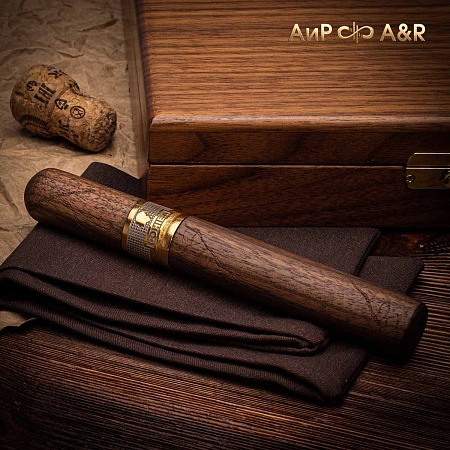 Авторский нож "Сигара COHIBA" из дамасской стали ZDI-1016 (ореховый кап) - мастера Златоуста