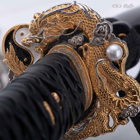  Авторская катана Золотой дракон № 39201 - от мастеров Златоуста