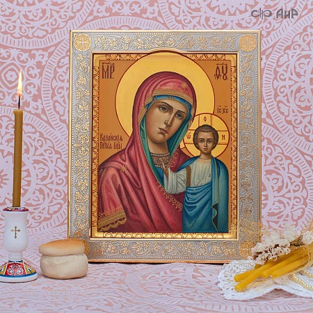 Икона в окладе "Казанская Божья Матерь" (ручная работа) № 37830 - мастера Златоуста