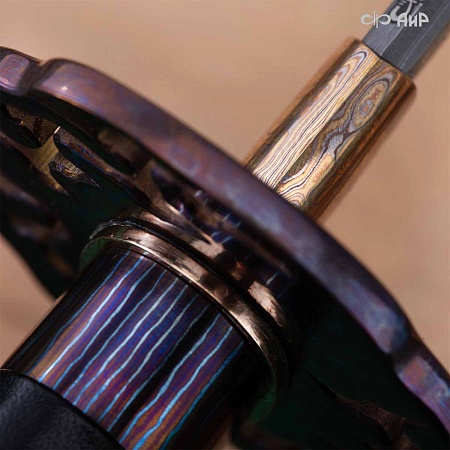 Катана Большая волна ручной работы № 39205 - от мастеров Златоуста