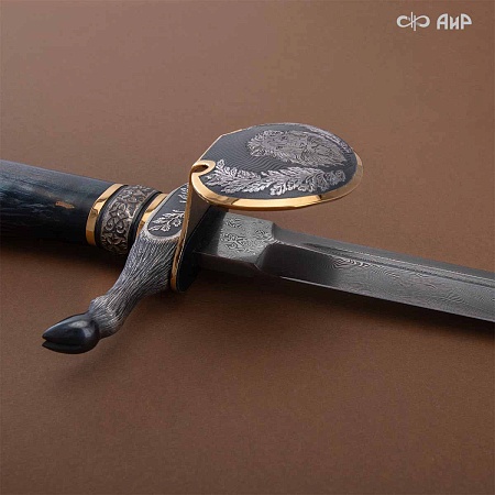 Авторский кинжал Хиршфангер с ножом Финка № 39141 - мастера Златоуста