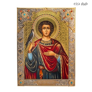  Икона в окладе Святой Мученик Трифон (ручная работа) № 38749 - мастера Златоуста