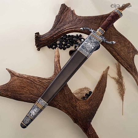  Гарнитур охотничий Великаны леса, с хиршфангером № 39207 - мастера Златоуста